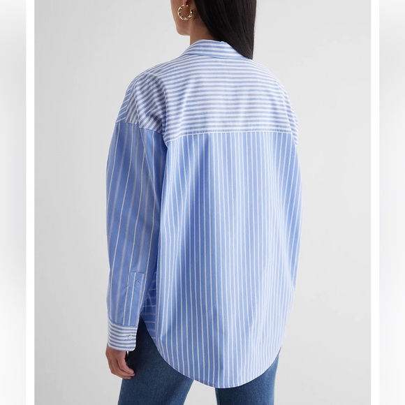 Poplin Striped Boyfriend Portofino Shirt - Picture 2 of 4